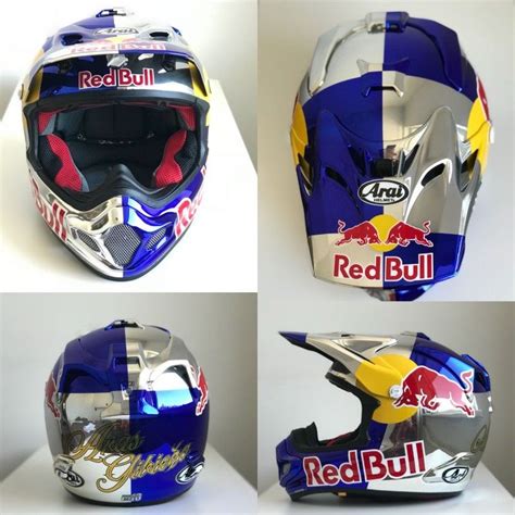 Arai Mx V Red Bull Chrome Helmet