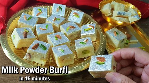 Instant Burfi In Minutes Milk Powder Burfi Recipe Diwali Special