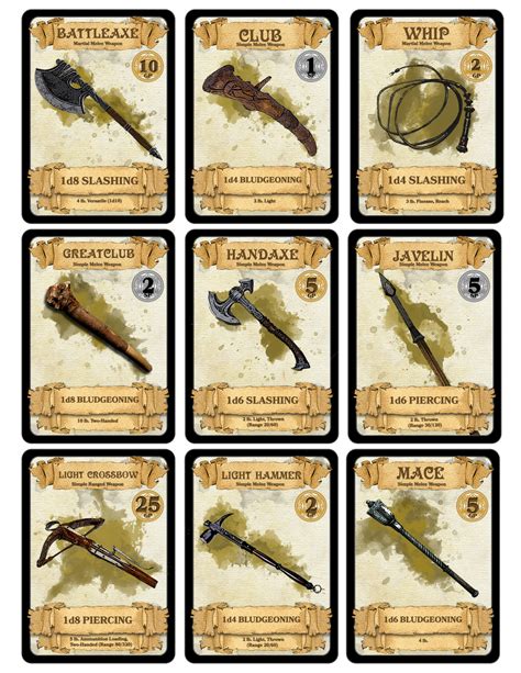 DM Paul Weber — Weapon Cards for D&D 5th...