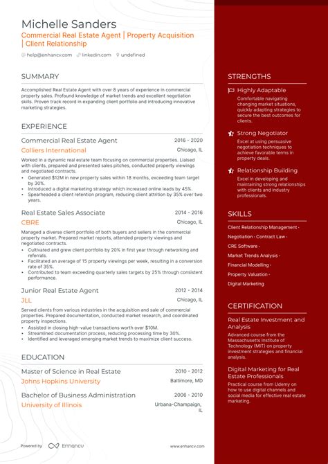 Commercial Real Estate Agent Resume Examples Guide For