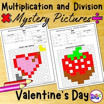 3rd Grade Valentine S Day Multiplication And Division Math Mystery Pictures