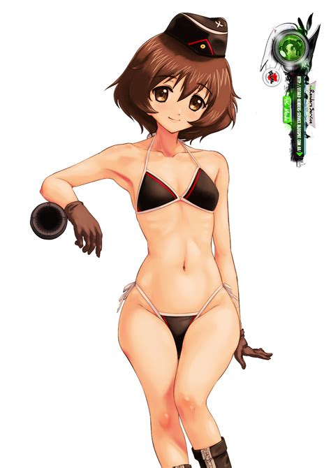 Girls Und Panzer Yukari Akiyama Cute Militar Bikini Render V Ors Hot