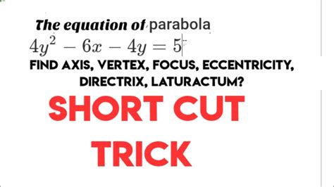 Parabola Conic Section Trick Finding Axis Vertex Focus Laturactum