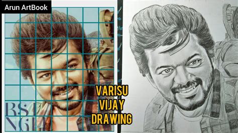 Varisu Vijay Drawing Varisu Movie Grid Drawing Drawing