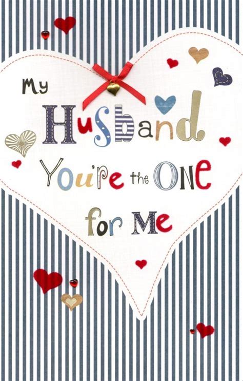 Husband Youre The One Embellished Valentines Day Greeting Card Cards