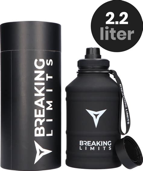 Breaking Limits Stalen Waterfles 2 Liter Drinkfles Gemaakt Van