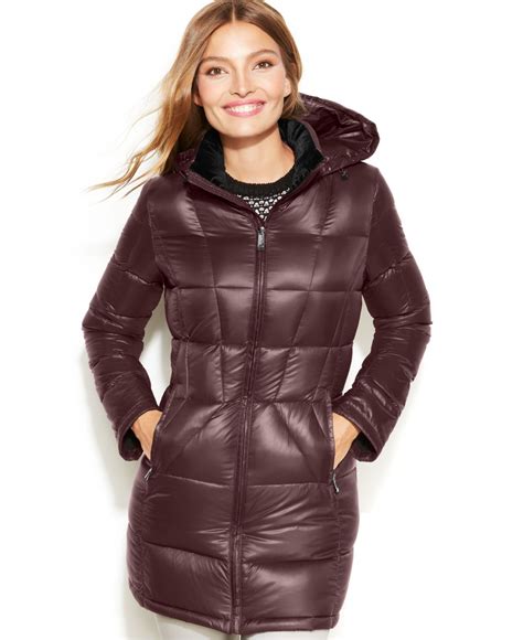 Calvin Klein Packable Hooded Down Puffer In Red Lyst