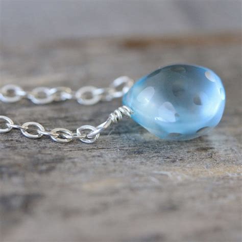 Blue Pendant Necklace: Sky Blue Topaz With Sterling Silver, Polka Dot ...