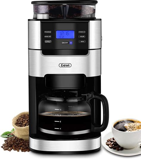 10-Cup Drip Coffee Maker, Grind and Brew Automatic Coffee Machine with