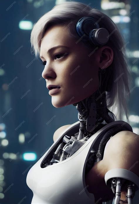 Premium Photo Portrait Of A Futuristic Female Robot An Artistic