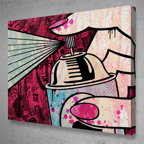 Spray Can Graffiti Pop Art Lichtenstein Wall Art In 2021 Pop Art