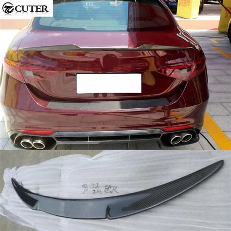 Carbon Fiber Rear Trunk Spoiler Lip Wing For Alfa Romeo Giulia Car Body