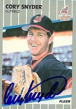 Cory Snyder Autographed Baseball Card Cleveland Indians 1989 Fleer