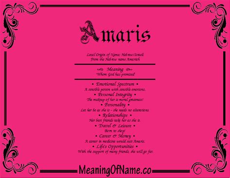 Amaris Meaning Of Name