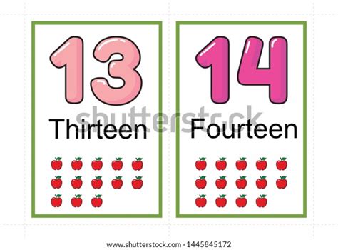 Printable Number Flashcards Teaching Number Flashcards Stock Vector (Royalty Free) 1445845172 ...