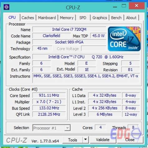 Cách xem thông số kỹ thuật của máy tính laptop bằng CPU Z EDG Shop Laptop