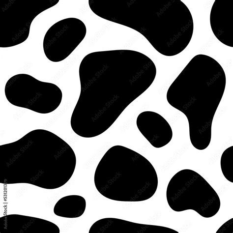 Cow skin seamless pattern. Holstein cattle texture. Cow skin pattern with smooth black and white ...