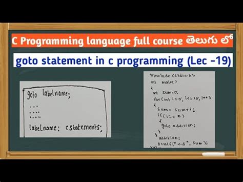 Goto Statement In C Programming Syntax And Example Of Goto Statement