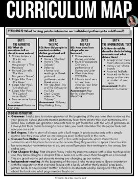 Ninth Grade English 1 Curriculum Map by Yaddy's Room | TpT