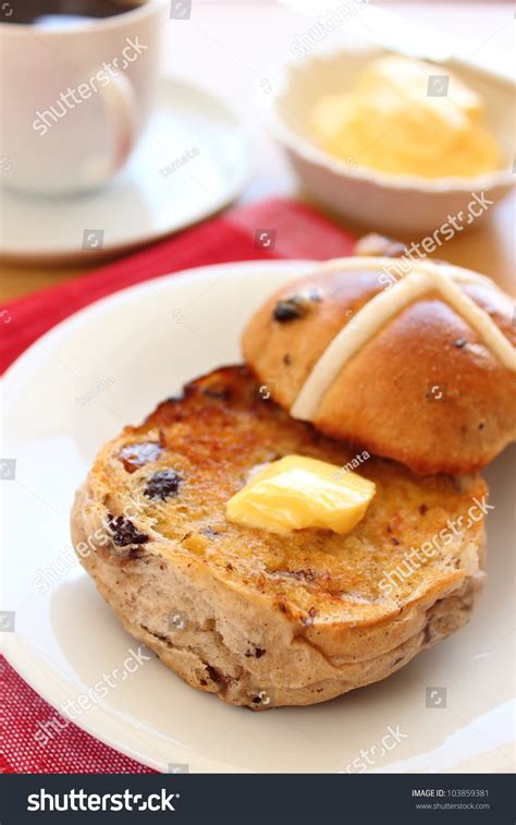 Toasted Hot Cross Bun With Butter Stock Photo Shutterstock