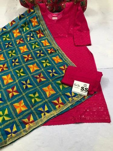 Chikan Kurti Plazo With Phulkari Dupatta At Rs Plazzo Set