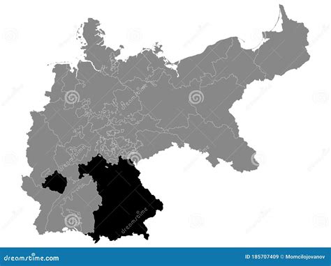 Map Of Bavaria Year 1871 Cartoon Vector | CartoonDealer.com #185707409