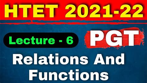 6 HTET PGT MATHS 2021 22 HTET PGT MATHS CLASSES RELATIONS AND