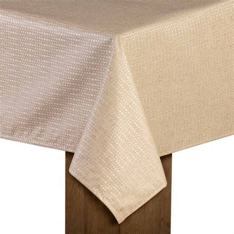 Mixmamas Tafelkleed Gecoat X Cm Structuur Linnenmix Beige Bol