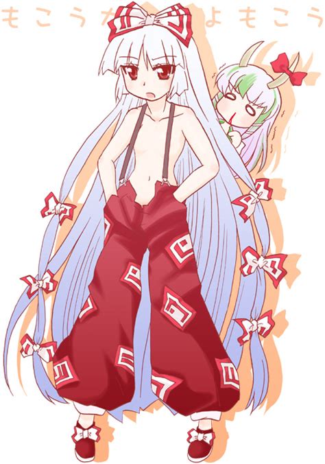 Fujiwara No Mokou Kamishirasawa Keine And Ex Keine Touhou Drawn By