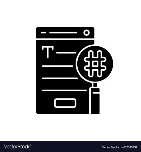 Seo Copywriting Black Glyph Icon Royalty Free Vector Image