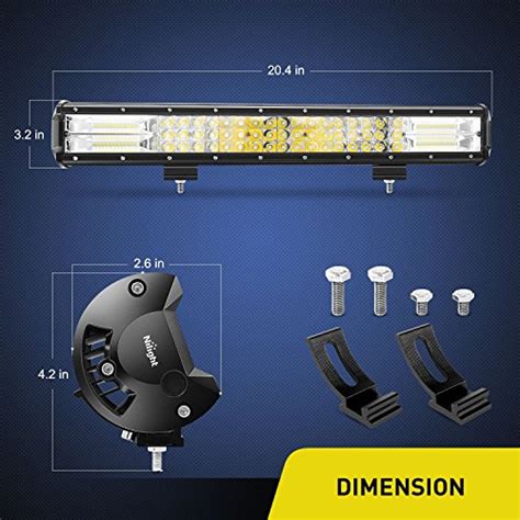 Nilight C A Led Light Bar Inch W Triple Row Flood Spot