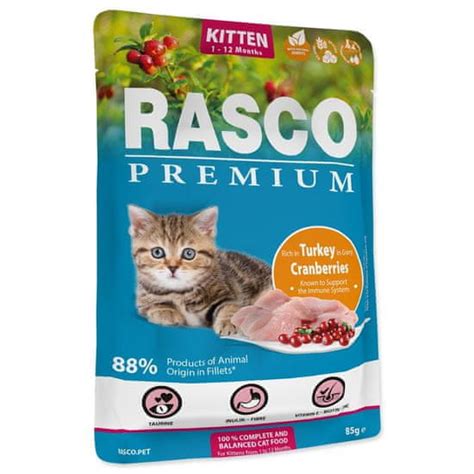 RASCO Kapsička Premium Kitten krůta s brusinkou 85g MALL CZ