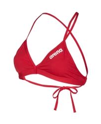 Sportemotion Zwemmen Sport Bikini Arena Womens Team Swim Top Tie Back Solid Red White
