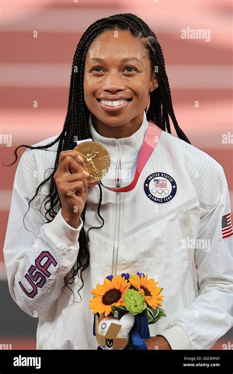 Tokyo Japan 7th Aug 2021 Allyson Felix Usa With Her 11th Olympic Medal After Winning The 4