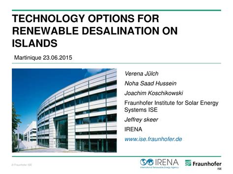 PPT - Technology options for Renewable desalination on islands