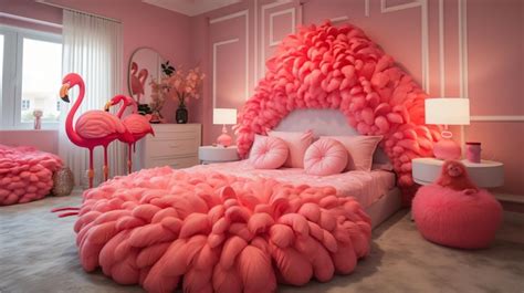 Premium Photo Pink Flamingo Themed Bedroom