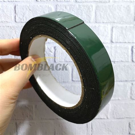 Double Tape Busa Foam Tape Tebal Selotip Isolasi Busa Hijau Sekelas 3m