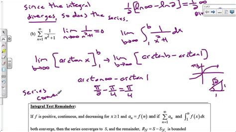 Integral Test And P Series Youtube