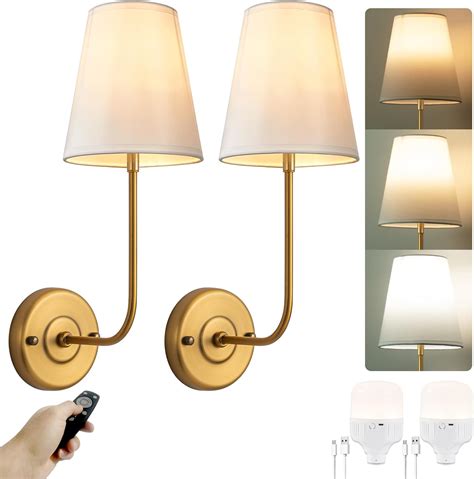 PASSICA DECOR Battery Operated Wall Sconces Set Of 2 Two No Wiring