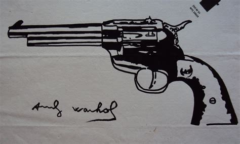 Andy Warhol Original Marker Drawing ‘gun Artifacts World