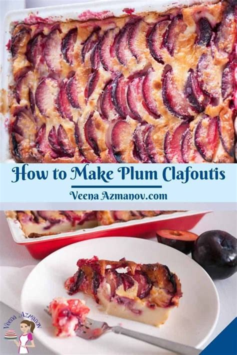 A Close Up Of A Plate Of Food With The Words How To Make Clafoutis