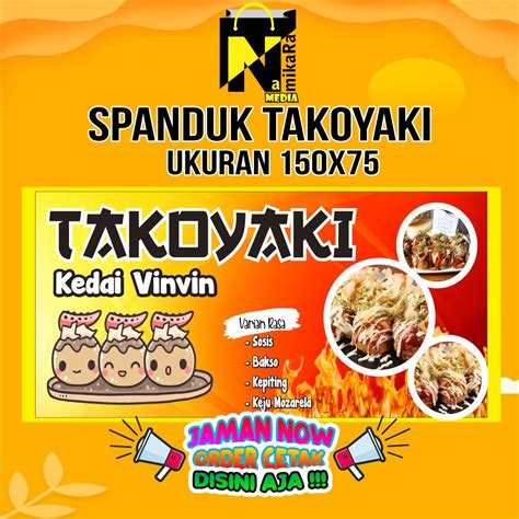 Spanduk Banner Backdrop Takoyaki Ukuran X Cm Banner Takoyaki