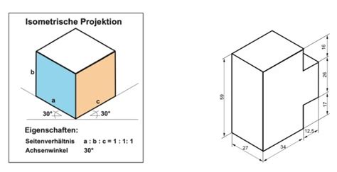 Isometrische Projektion Projektion Technisches Zeichnen