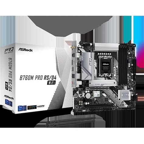 ASRock B760M PRO RS-D4 WIFI Pro RS D4 Wi-Fi B760 LGA1700 128GB Max DDR4 ...