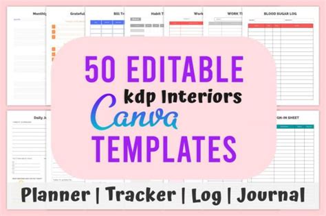 50 Canva Editable KDP Interior Templates Graphic By Designmela01