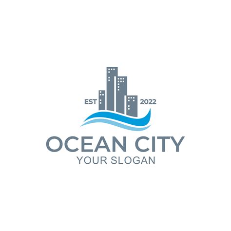 ocean city logo design vector 8288190 Vector Art at Vecteezy