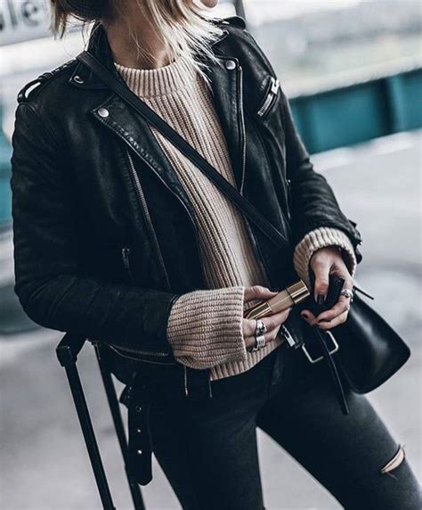 41 Trending Black Leather Women Jacket Outfits Ideas Suitable For Fall