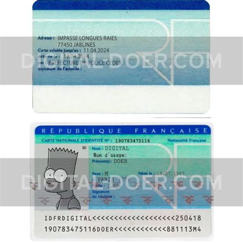 France Id Card Editable Psd Template