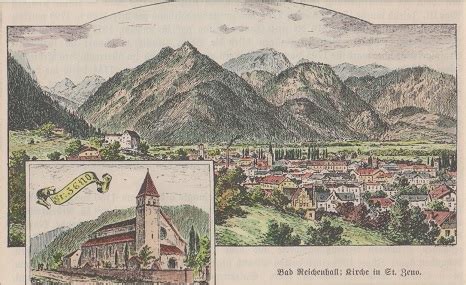 Orig Kolorierter Holzstich Bayern Bad Reichenhall 1850 Kunst