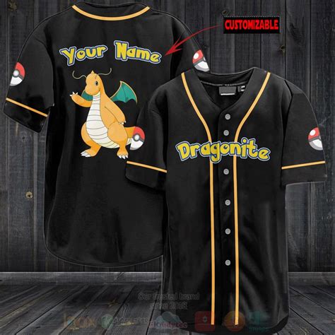 Pokemon Dragonite Personalized Baseball Jersey Hot Sale